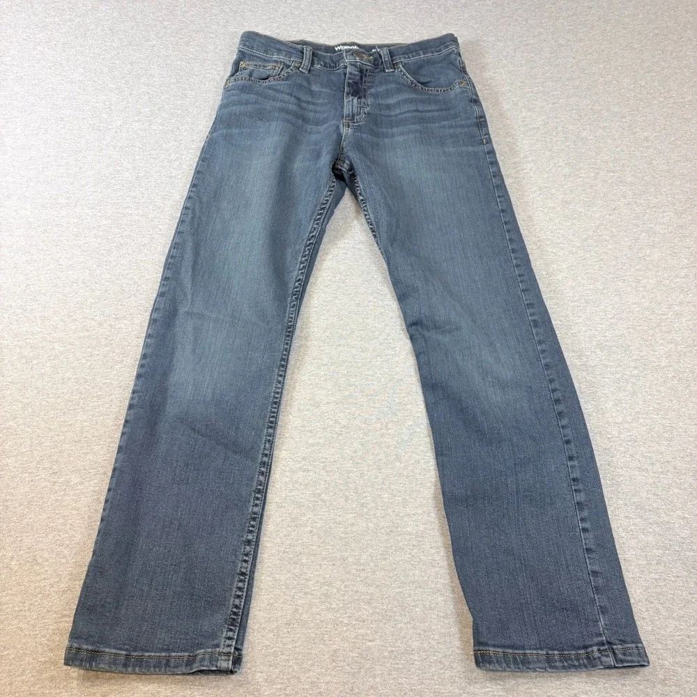 Wrangler Classic Straight Jeans Boys 14 Blue Denim Adjustable Waist